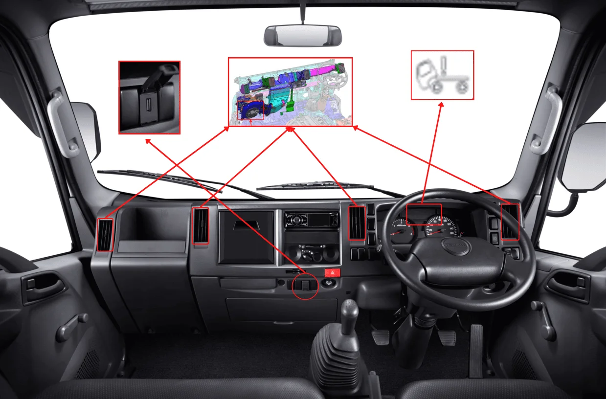Fitur dashboard Isuzu ELF NMR