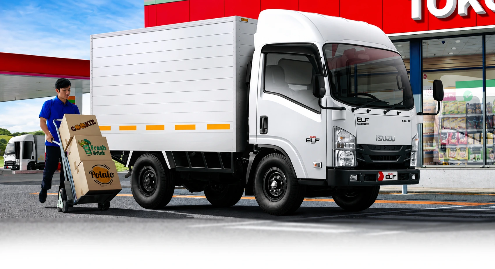 Isuzu ELF NLR CDE dengan aplikasi box untuk kebutuhan distribusi